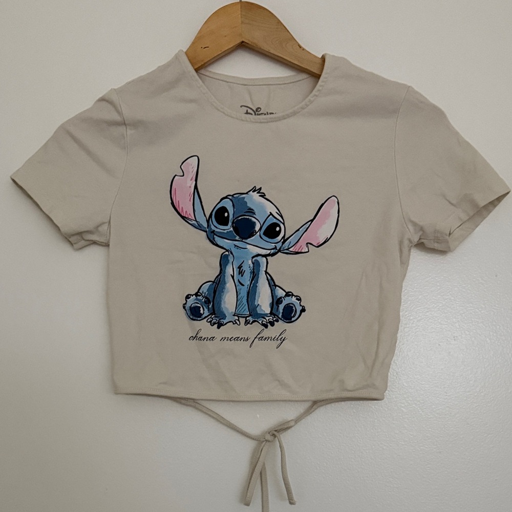 Disney Kids Cream Stitch Short Sleeve Tee
